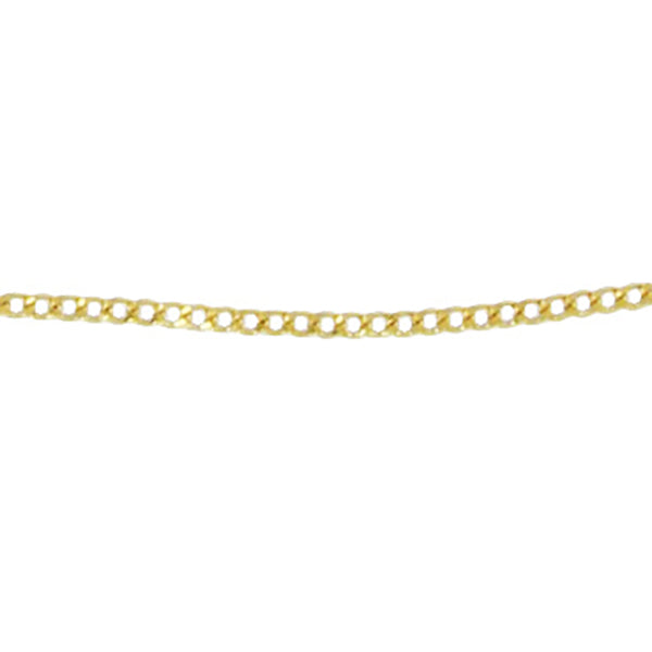 9 carat yellow gold silver filled curb chain - 50cms