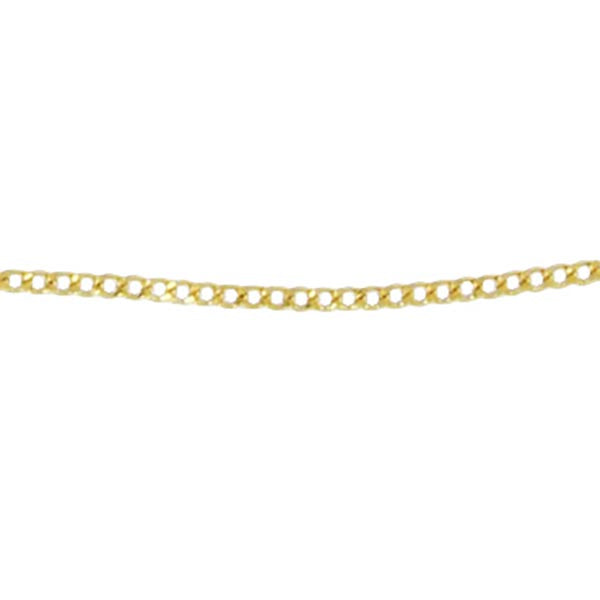 9 carat yellow gold silver filled curb chain - 50cms