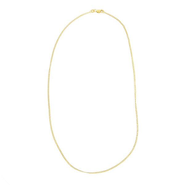 9 carat yellow gold silver filled curb chain - 50cms