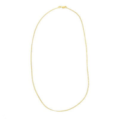 9 carat yellow gold silver filled curb chain - 50cms