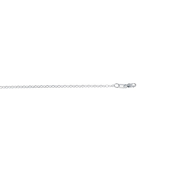 9Ct White Gold Oval Belcher Chain