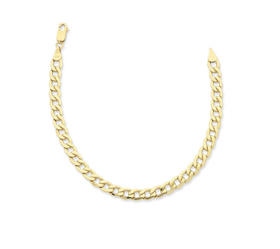 9Ct Yellow Gold SILVER FILLED Curb Link Chain