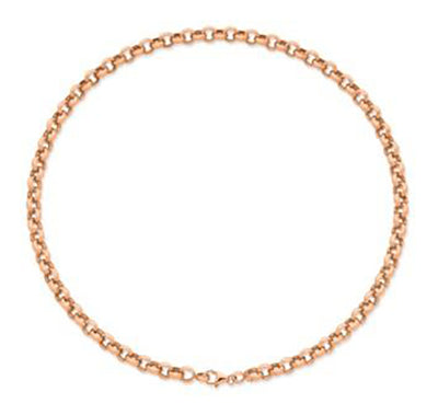 9 carat rose gold silver filled round belcher link necklace - 50cm