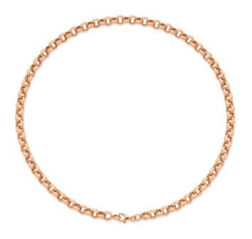 9 carat rose gold silver filled round belcher link necklace - 50cm