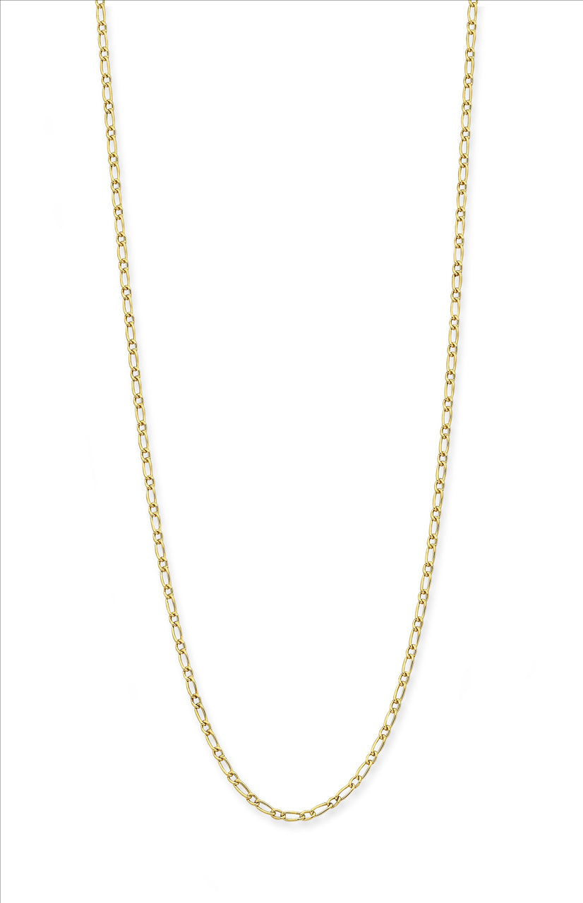 9 carat yellow gold silver filled 1+1 figaro adjustable chain - 40cm (plus 10cm extension)