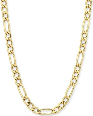 9Ct Yellow Gold Silver Filled 3 + 1 Figaro Necklace - 50Cm