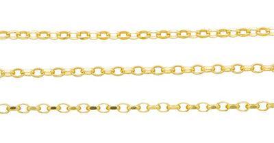 9Ct Yellow Gold Diamond Cut Oval Belcher Chain