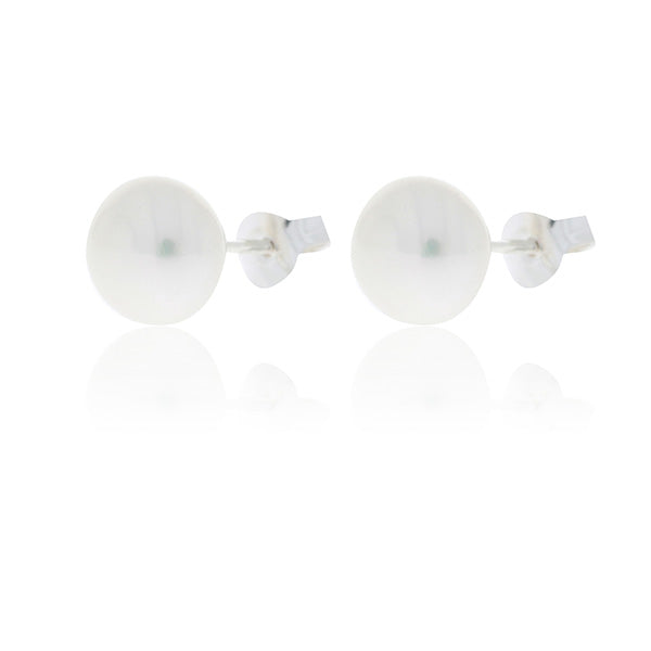 Sterling Silver Freshwater Pearl Stud Earrings - 8Mm