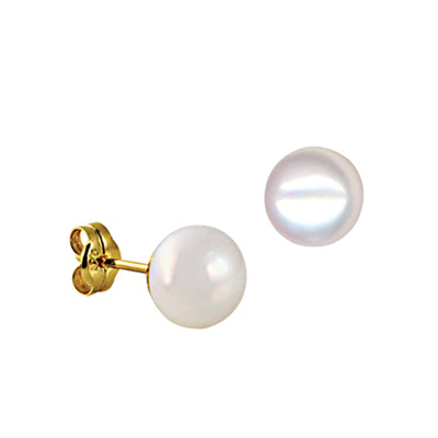 Sterling Silver Freshwater Pearl Stud Earrings - 8Mm