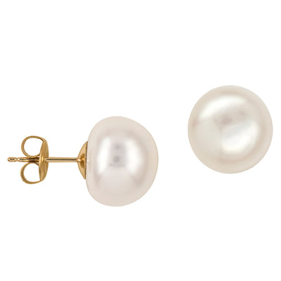 Sterling Silver Freshwater Pearl Stud Earrings - 12Mm