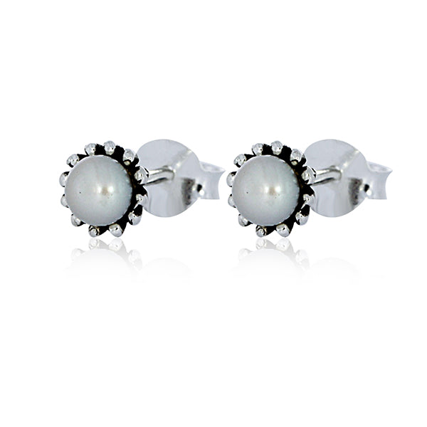 Sterling Silver Pearl Studs