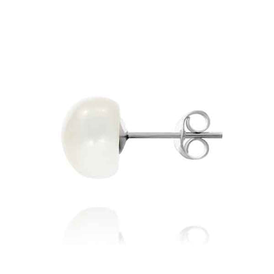 Sterling Silver Freshwater Pearl Stud Earrings - 9Mm