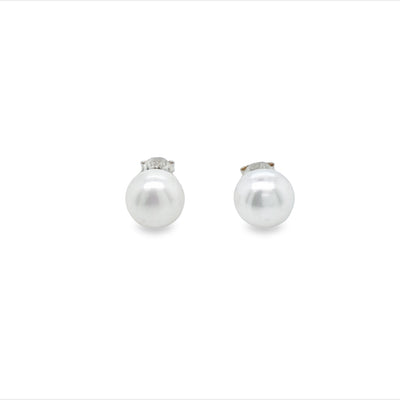 Sterling Silver Freshwater Pearl Stud Earrings - 9Mm