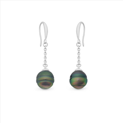 Silver Tahitian Pearl Earrings