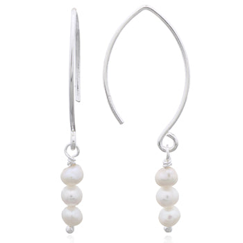 Sterling Silver Freshwater Pearl Drop Earrings