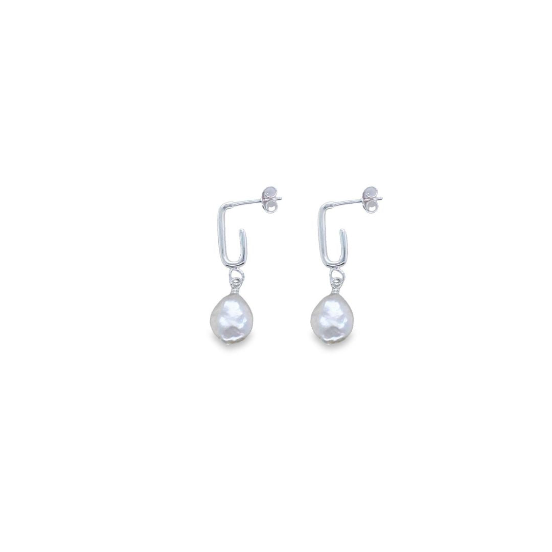 Onatah Sterling Silver Stud Earring With Pearl Dangle