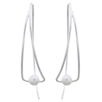 Onatah Sterling Silver Shell Pearl Earrings With Open Shep Hooks