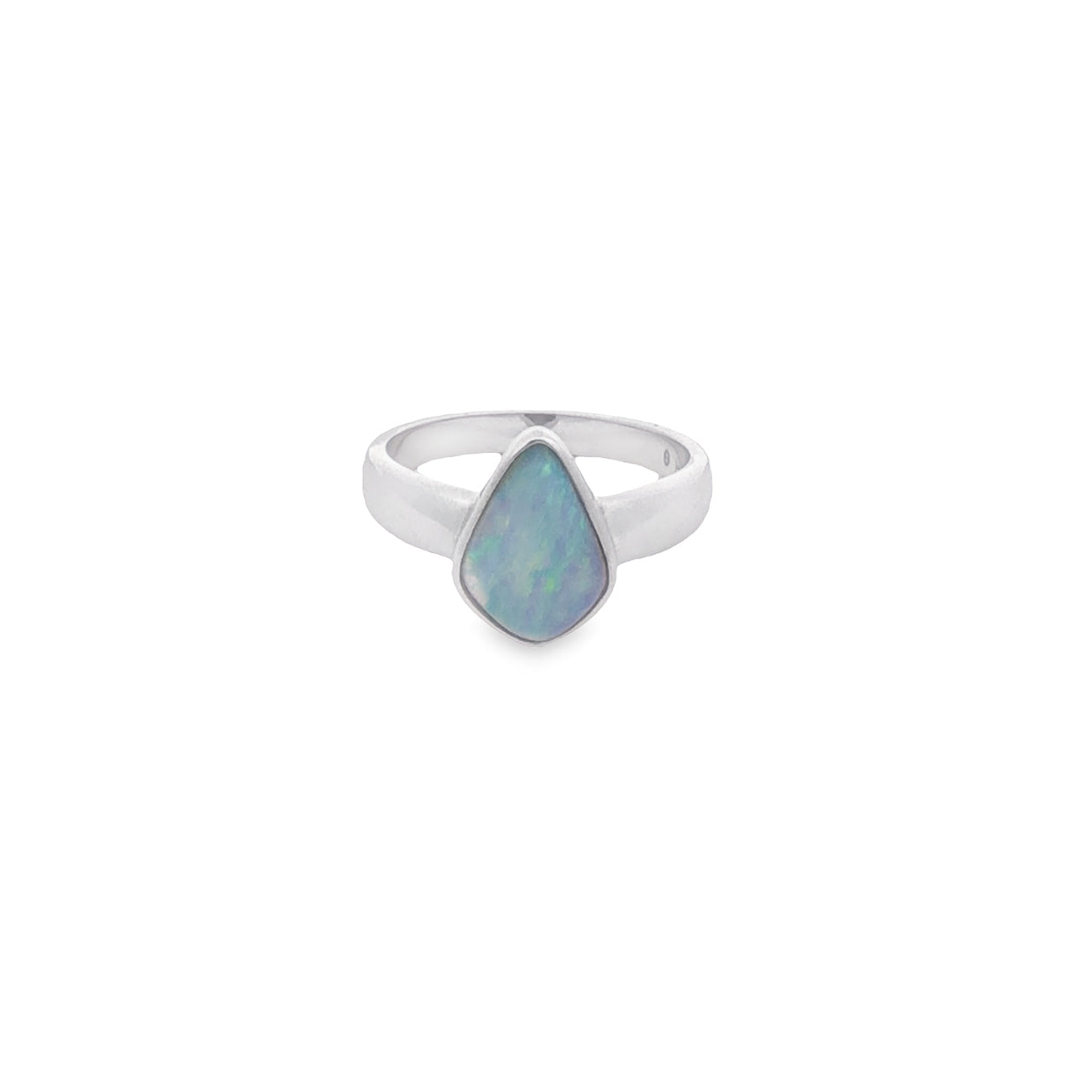Sterling Silver Queensland Boulder Light Blue And Green Opal Ring 1.92Ct
