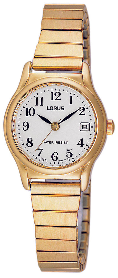 Lorus Gold Plated Dress Ladies Round White Dial