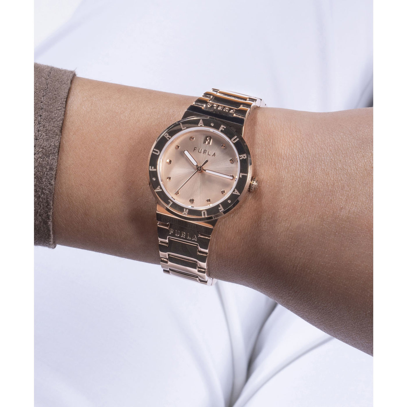 Furla Ladies Tortona Rose Gold Plated Bracelet