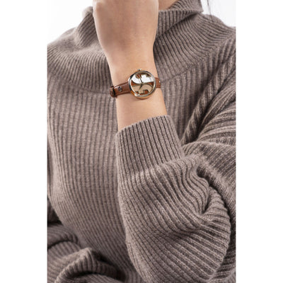 Furla Ladies Heritage Cosy Gold Brown Leather Watch