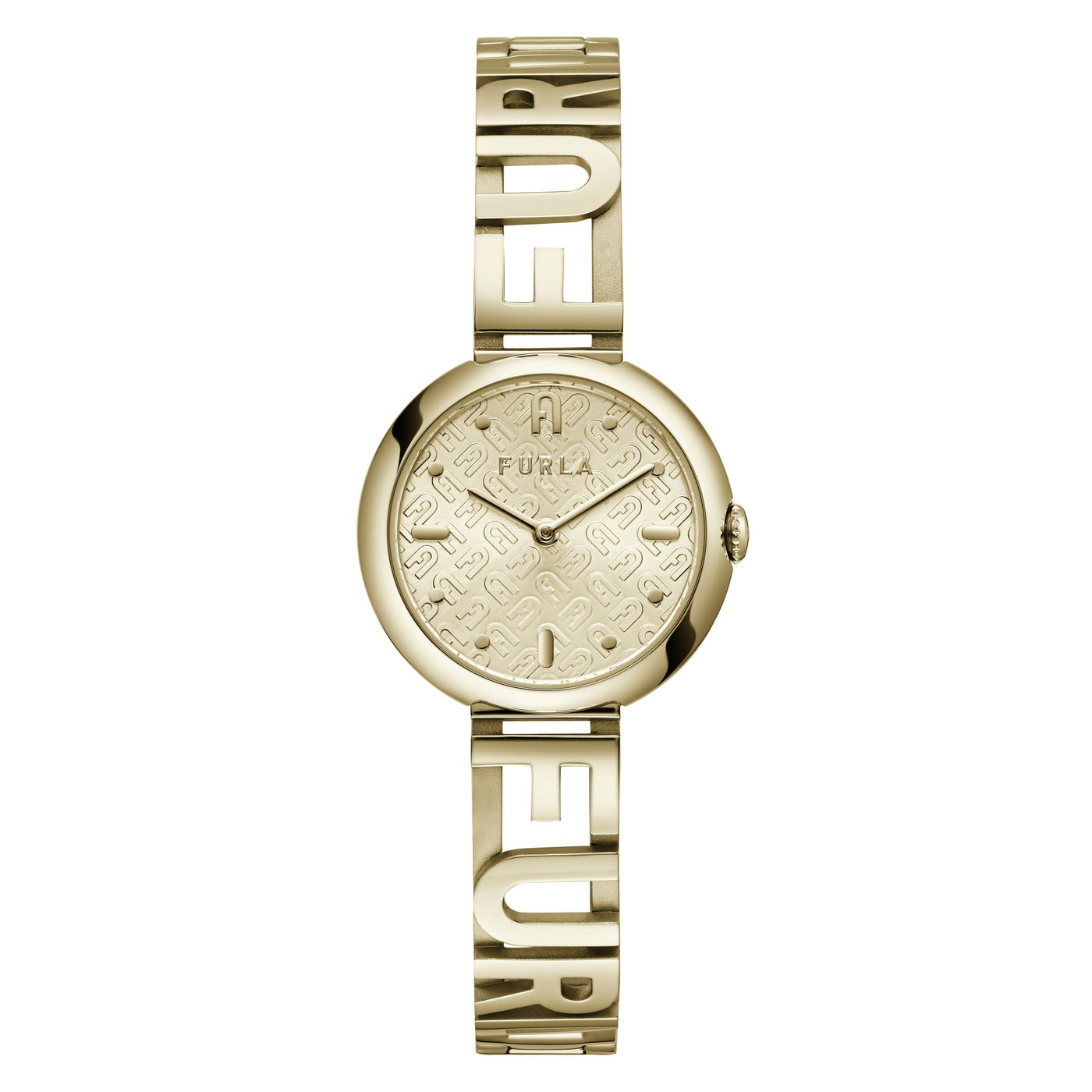 Furla Ladies 3D Bangle Gold Plated Bracelet Watch
