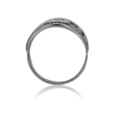 Silver Oval Large Aztec Pattern Ring