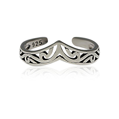 Silver Filigree V Shaped Toe Ring