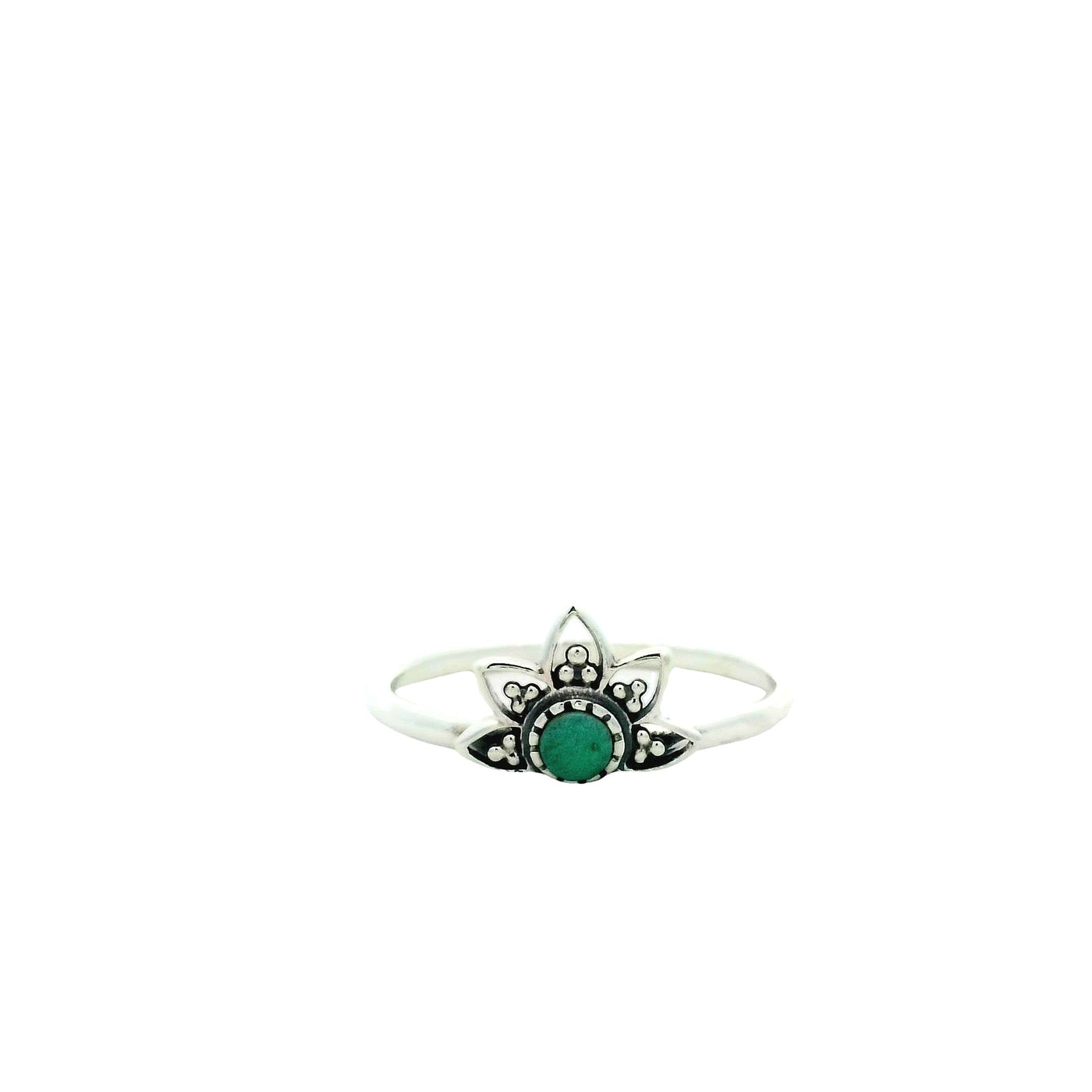 Onatah Sterling Silver Half Mandala Design Ring Set With Turquoise Size 10/T/62