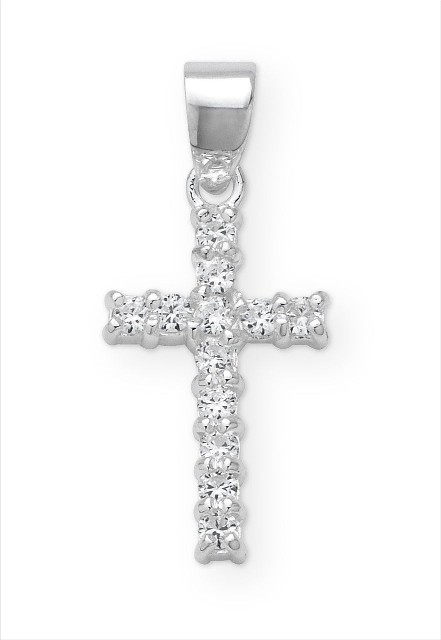 Silver Cross Pendant With Cubic Zirconiums