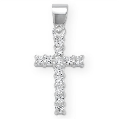 Silver Cross Pendant With Cubic Zirconiums