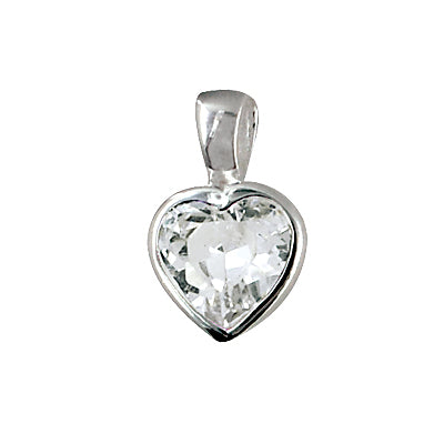 Sterling Silver Heart CZ Pendant