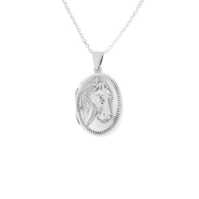 Sterling Silver Locket With Horse Detail