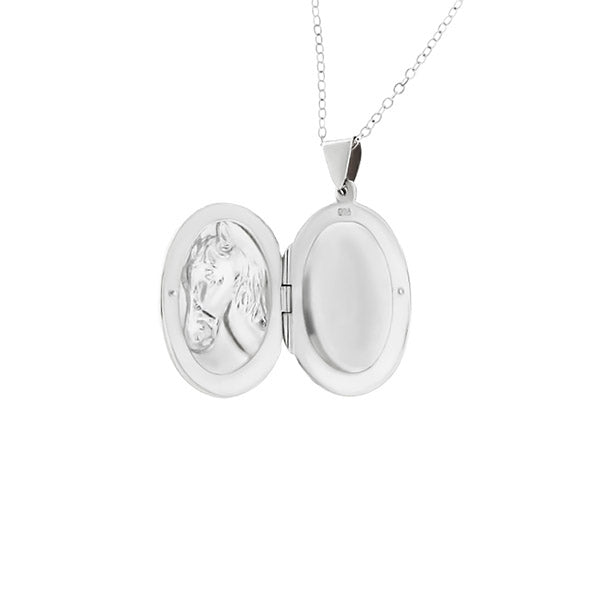 Sterling Silver Locket With Horse Detail