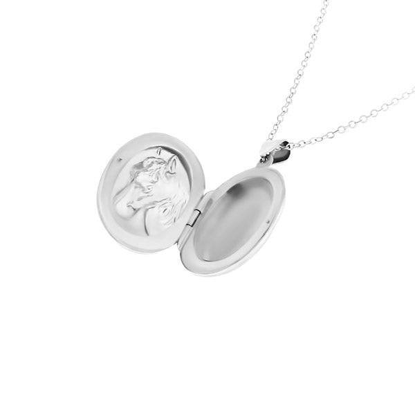 Sterling Silver Locket With Horse Detail