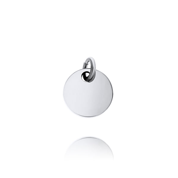 Mojo Silver Small Blank Disc Charm - 10mm