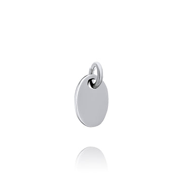 Mojo Silver Small Blank Disc Charm - 10mm