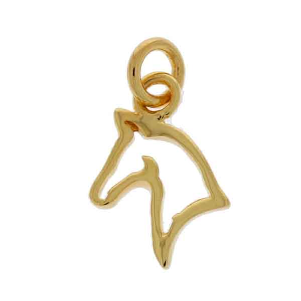 Mojo Yellow Gold PlatedHorse Charm