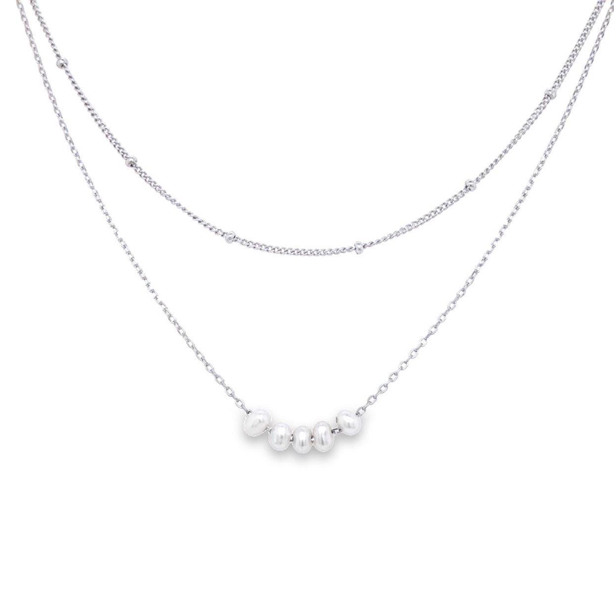 Onatah Sterling Silver Layered Pearl Necklace
