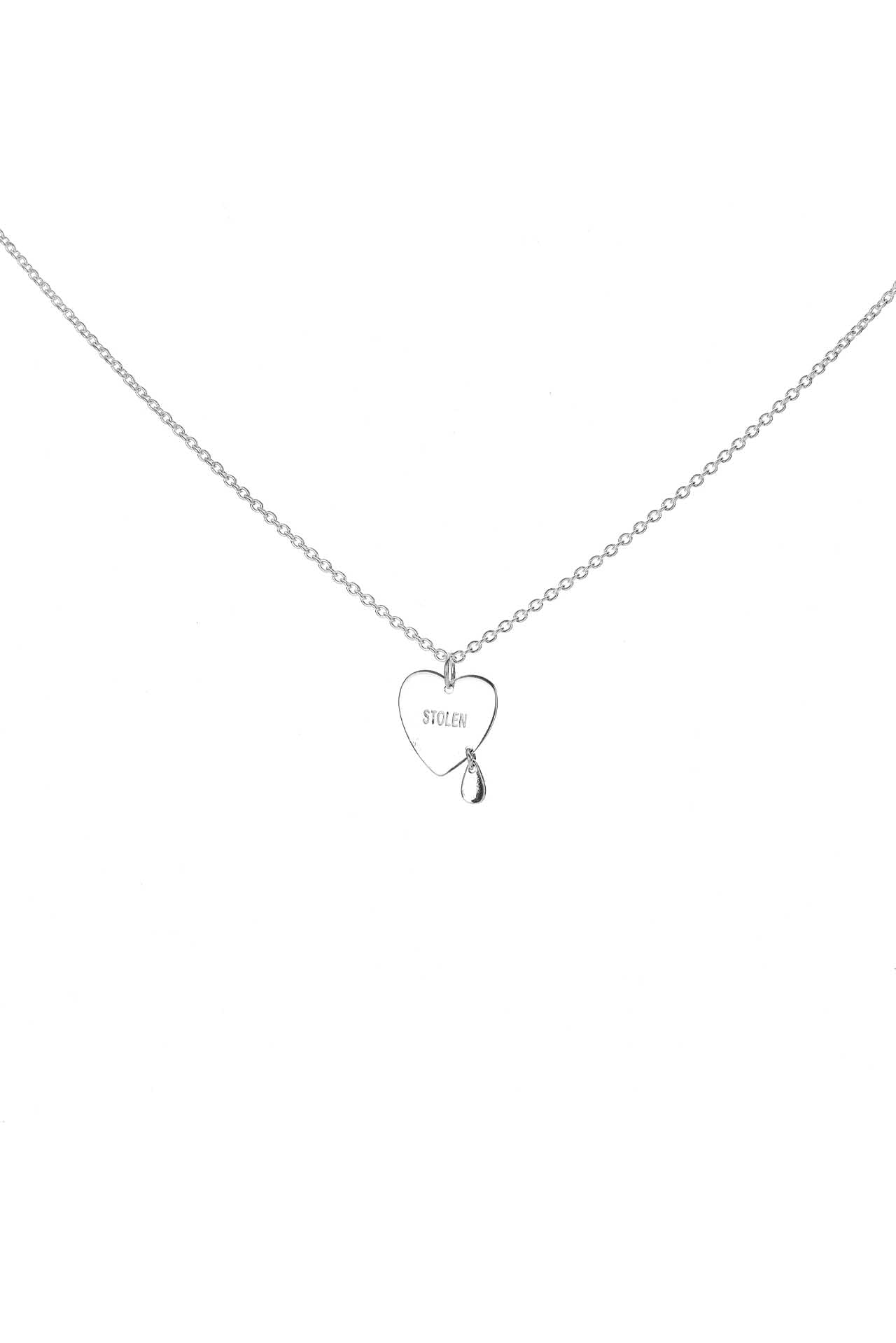 Silver Crying Heart Necklace - Stolen Girlfriends Club