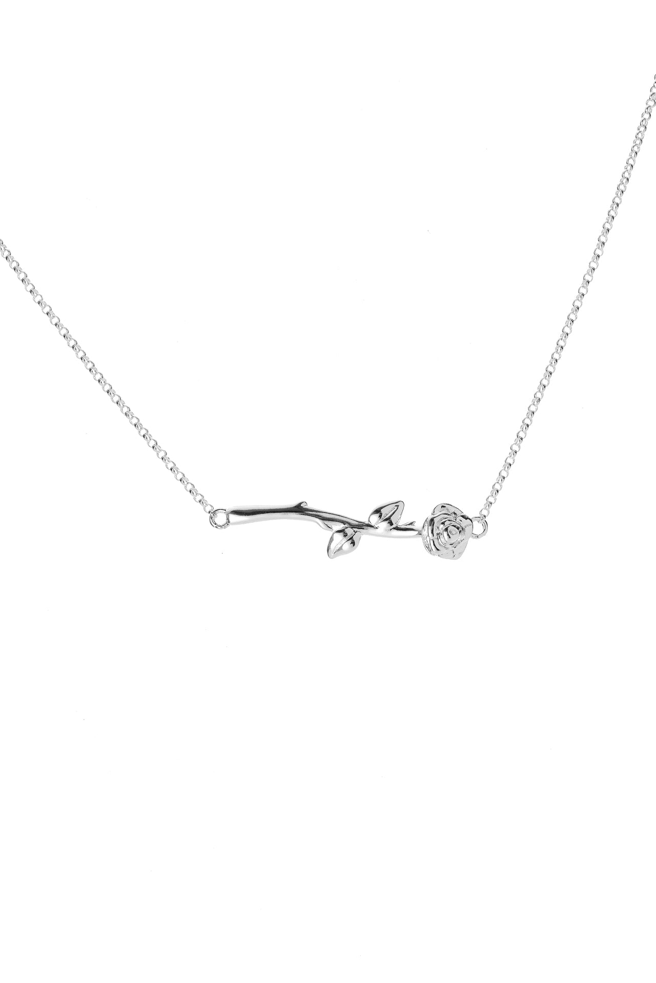 Silver Rose Bar Necklace - Stolen Girlfriends Club