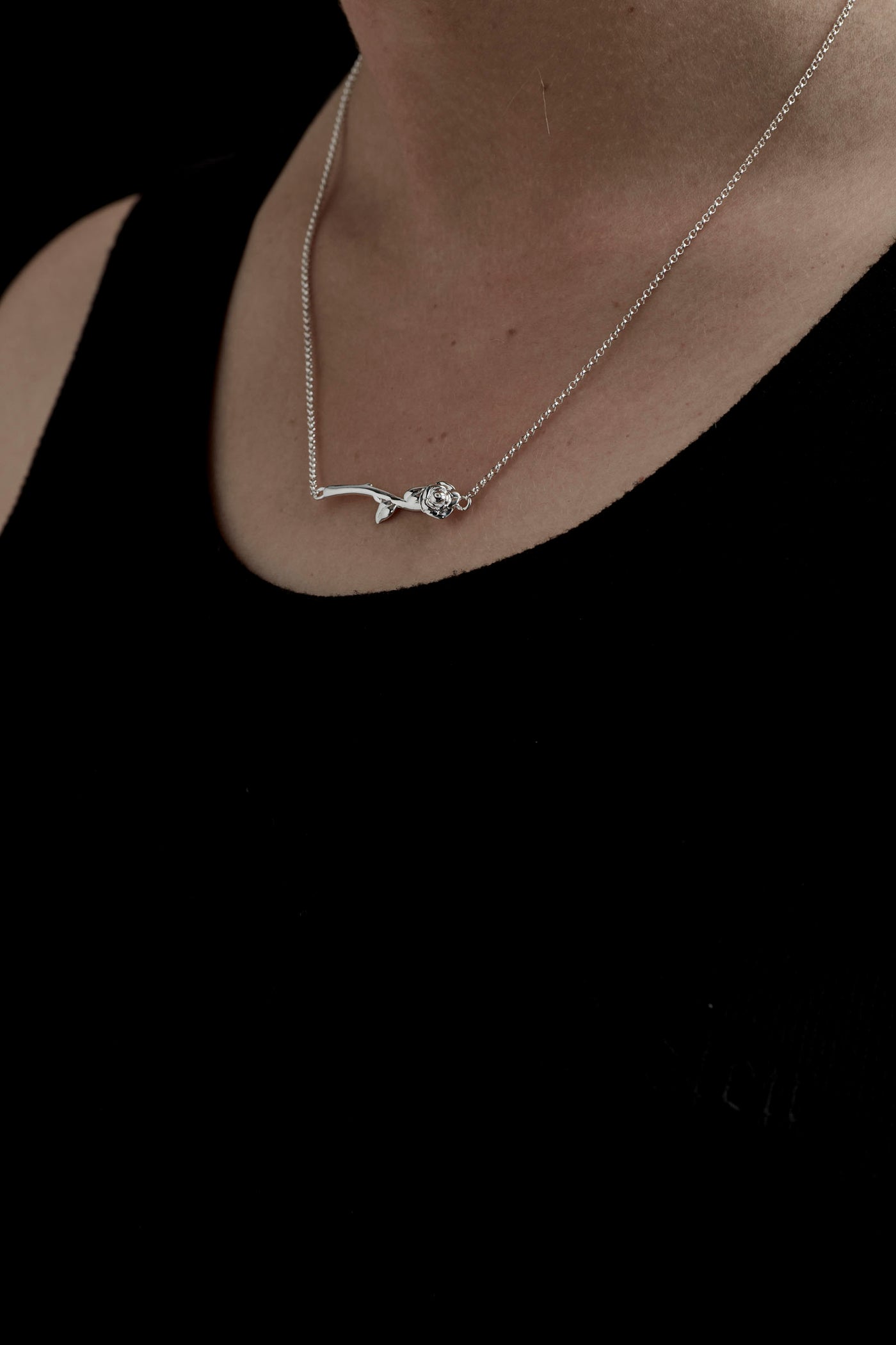 Silver Rose Bar Necklace - Stolen Girlfriends Club