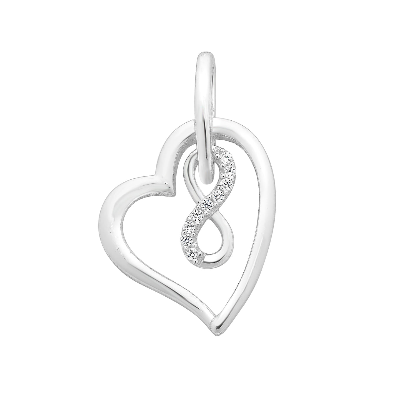 Cz Heart Infinity Pendant