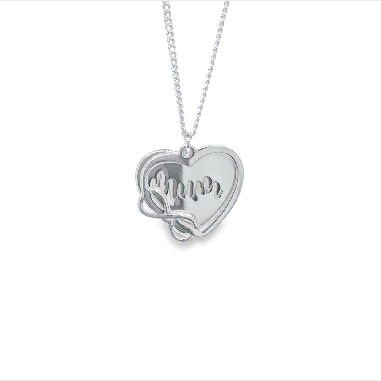 Sterling Silver Mum Heart Infinity Pendant