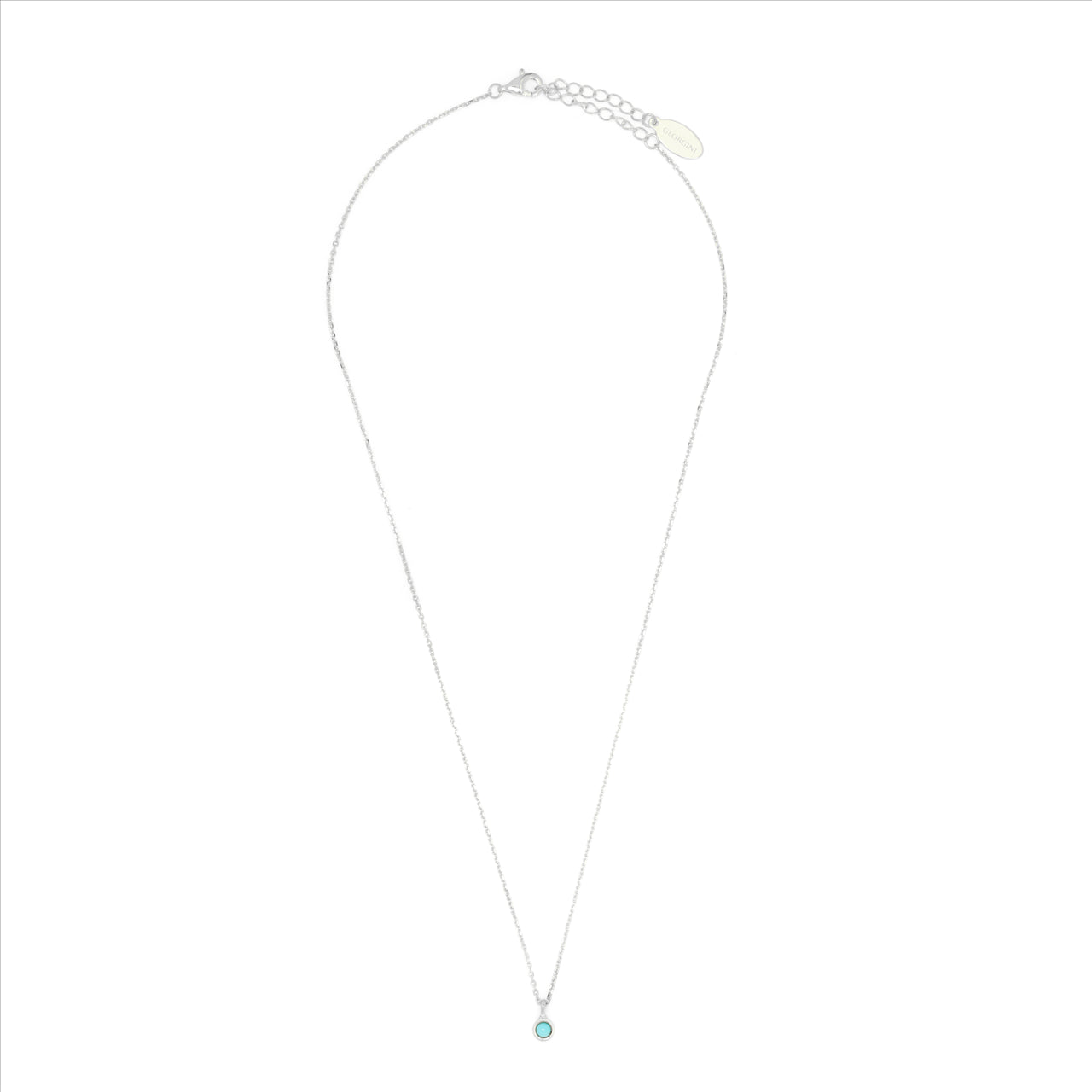 Diamonds By Georgini Natural Turquoise And Diamond December Pendant Sterling Silver