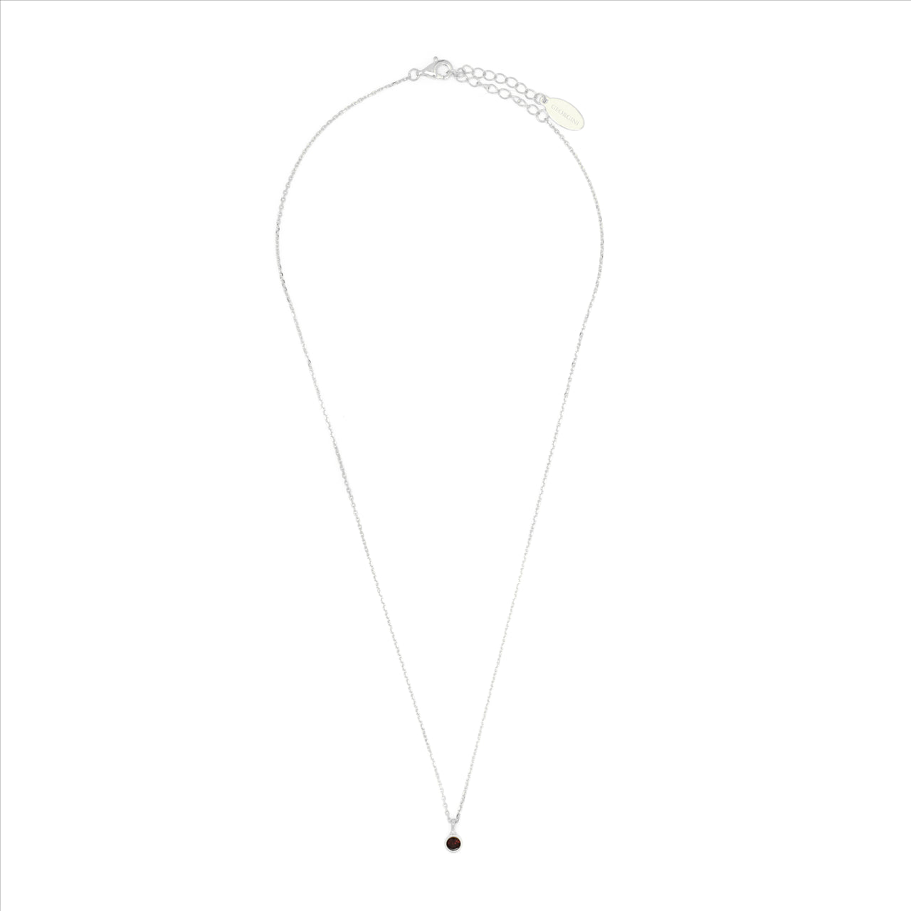 Diamonds By Georgini Natural Garnet And Diamond January Pendant Sterling Silver