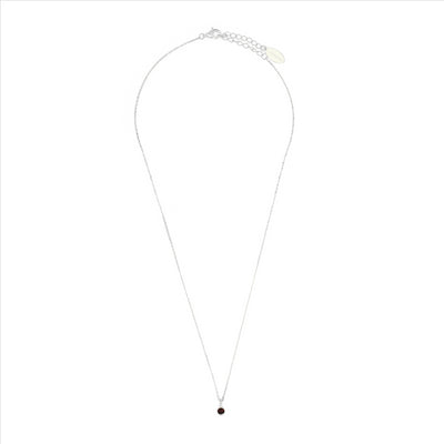 Diamonds By Georgini Natural Garnet And Diamond January Pendant Sterling Silver