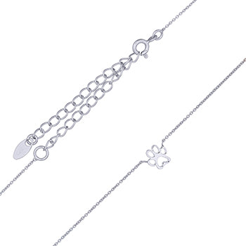 Onatah Sterling Silver Open Mini Paw Pendant With Sterling Silver Trace Chain 40Cm + 5Cm Ext