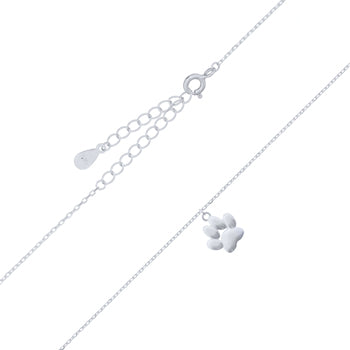 Onatah Sterling Silver Solid Paw Pendant With Sterling Silver Trace Chain 40Cm + 5Cm Ext