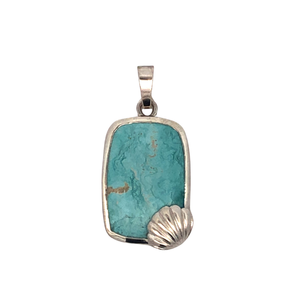 Sterling Silver Narooma Turquoise Handmade Bezel Set Pendant 7.63Cts